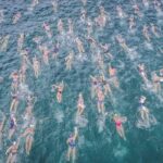 Swimmers taking park in challenge in sea